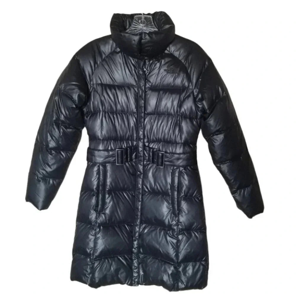 The North Face XS Faux Belted Puffer Jacket Black